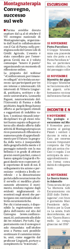 2020 11 01 Articolo Gazzetta di Parma per webinar